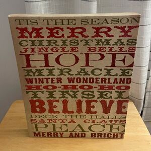 Canvas Christmas Sign ~ Stand Alone Or Wall Hanging